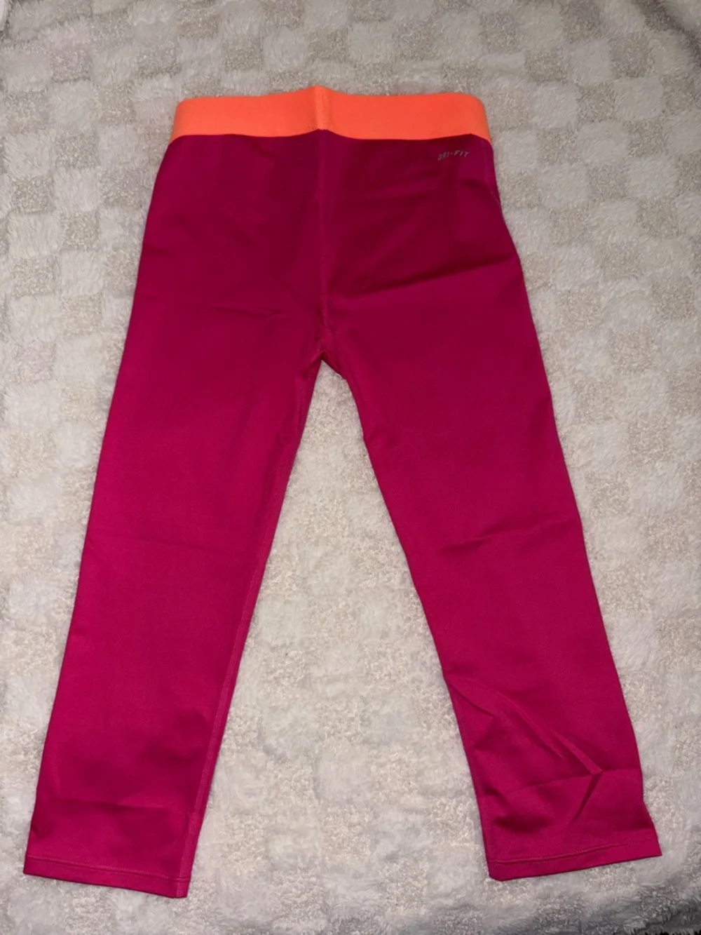 Girls Nike Pro Tight Fit Training Capris Pink + Orange • Big Girls XLarge